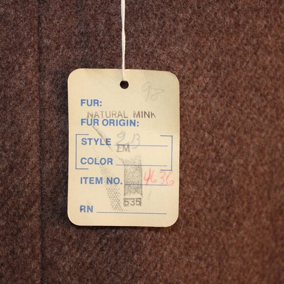 Vintage Garfinkels Womens Wool? Coat Mink Fur Collar Double Breasted NWT Large? - Picture 4 of 16